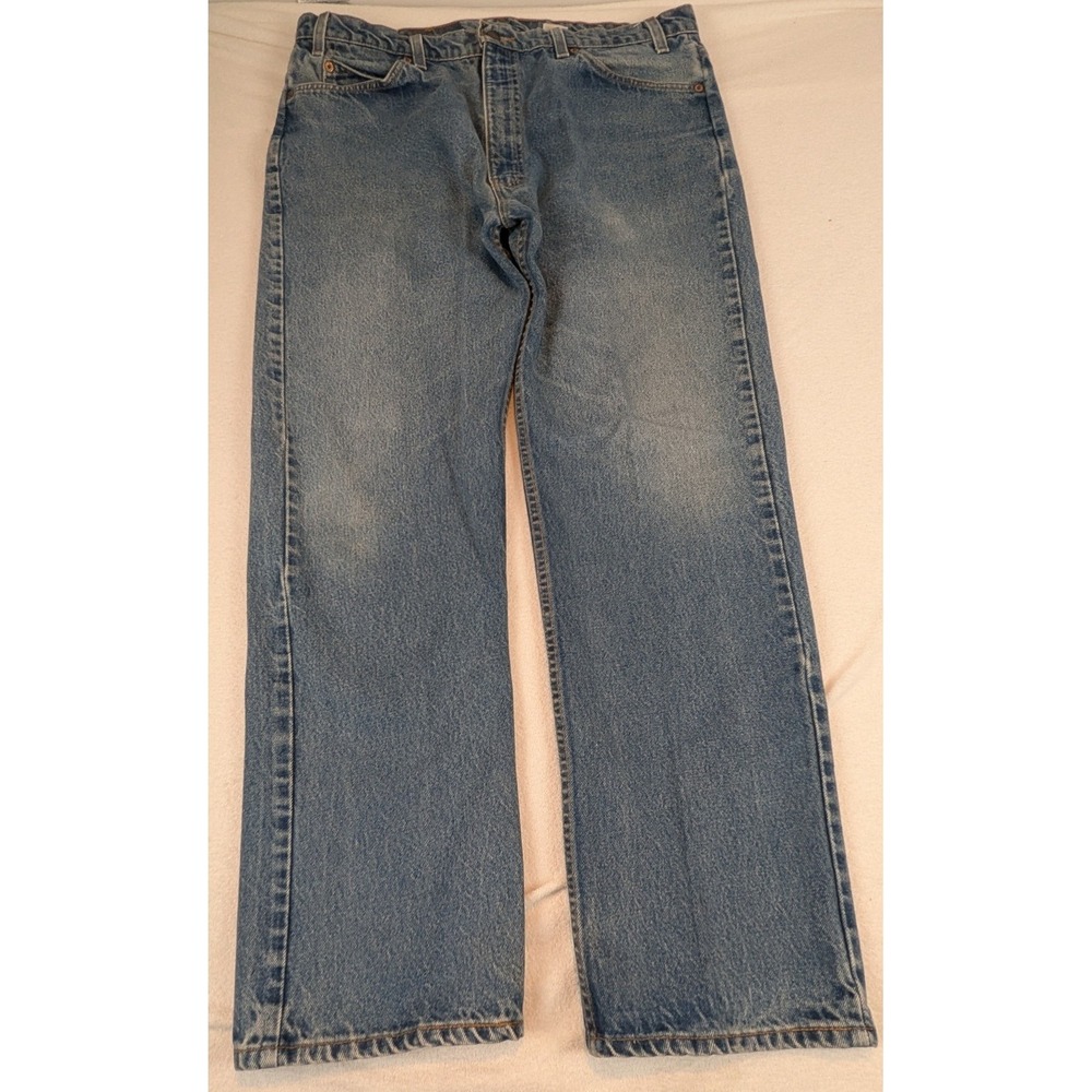 VTG Levi's 505 Reg Fit Straight Leg Mens Jeans 40x32 Blue Denim USA Orange Tag
